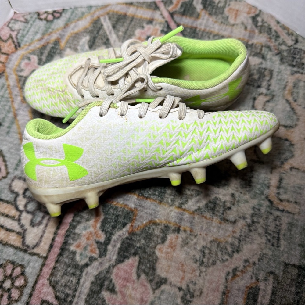 Under Armour White & Lime Green Soccer Cleats